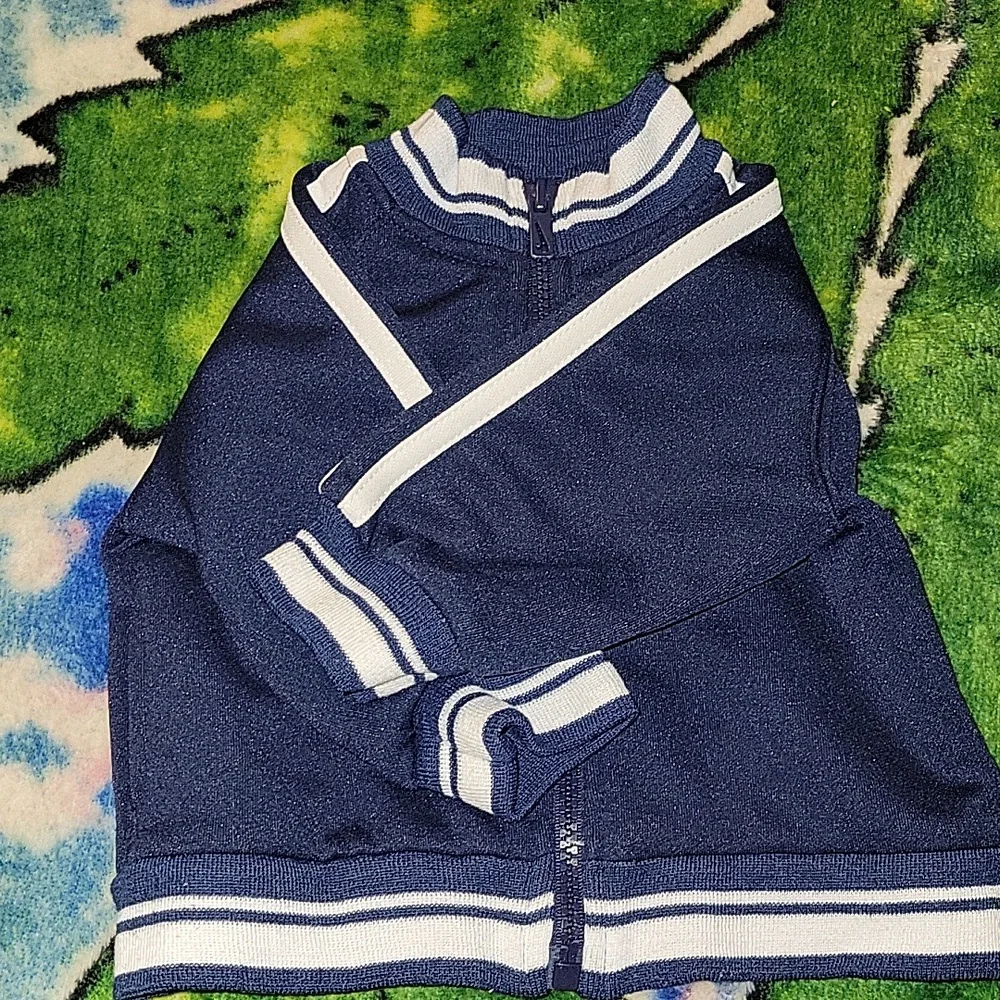 Nike Varsity Zip Up Sweatshirt Navy Blue White Baby 0/3 Months Y2k